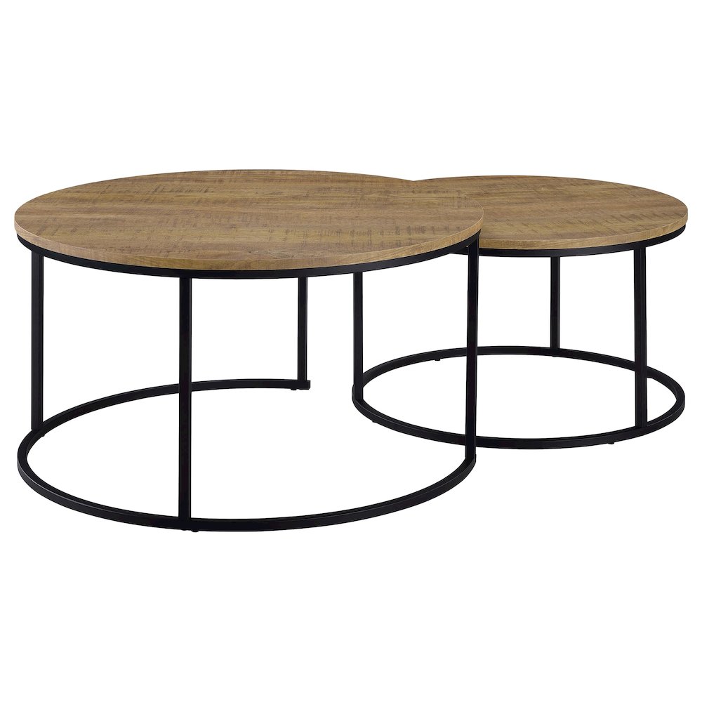 Lainey 2-piece Round Nesting Coffee Table Mango. Picture 7
