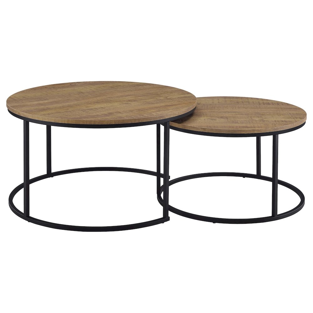 Lainey 2-piece Round Nesting Coffee Table Mango. Picture 8