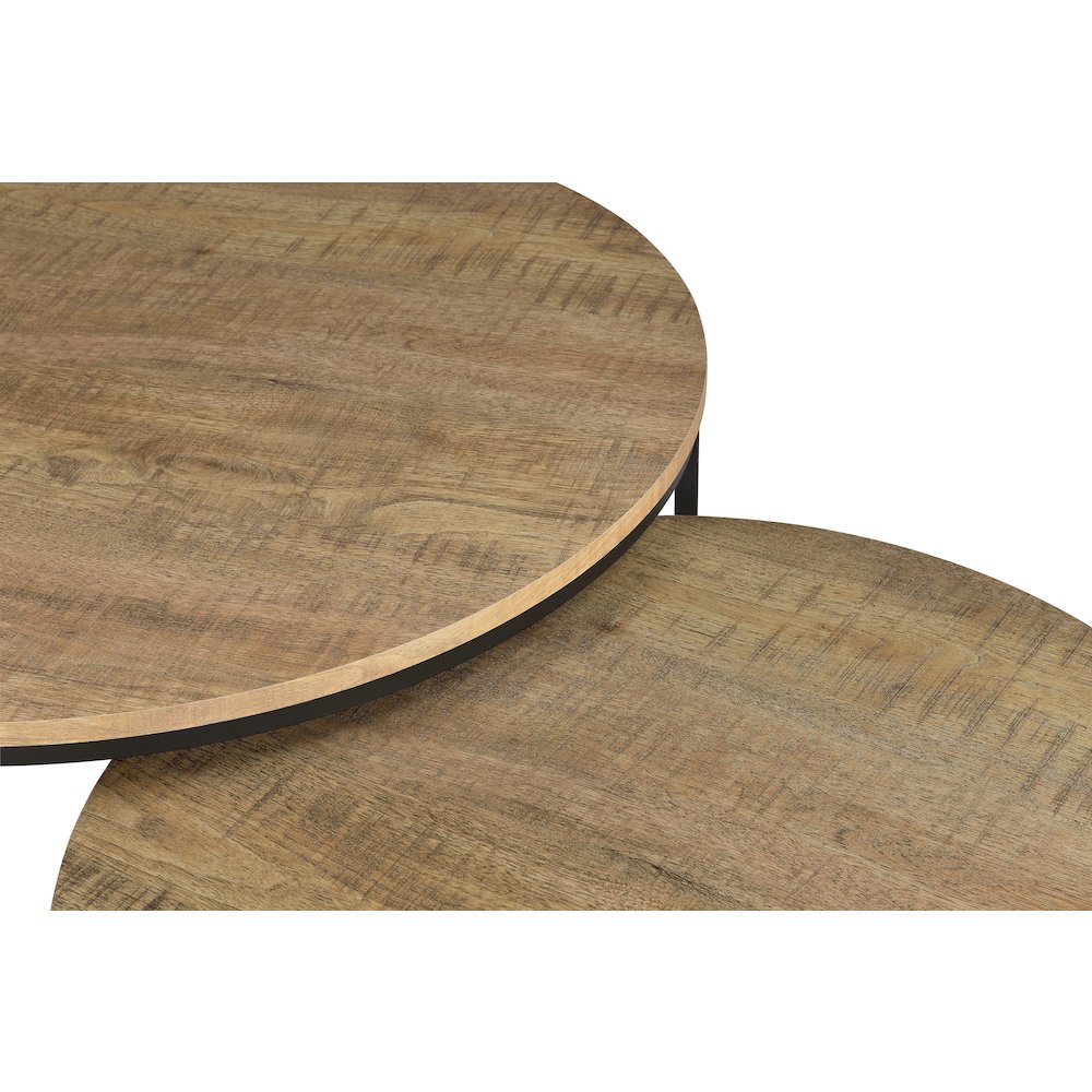 Lainey 2-piece Round Nesting Coffee Table Mango. Picture 9