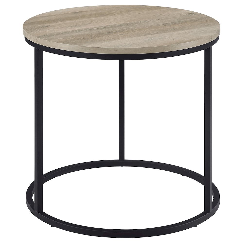 Lainey Round Occasional Side End Table Distressed Pine. Picture 3