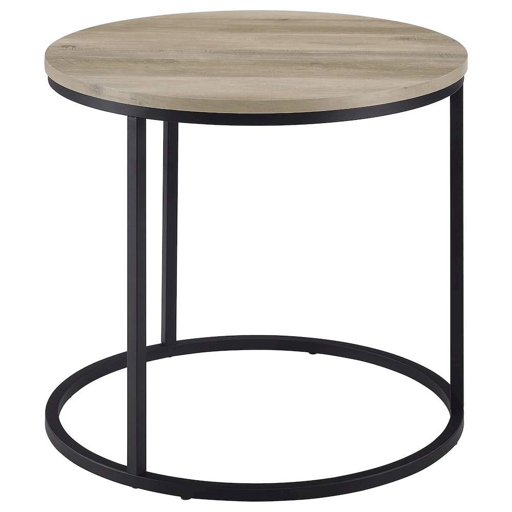 Lainey Round Occasional Side End Table Distressed Pine. Picture 5