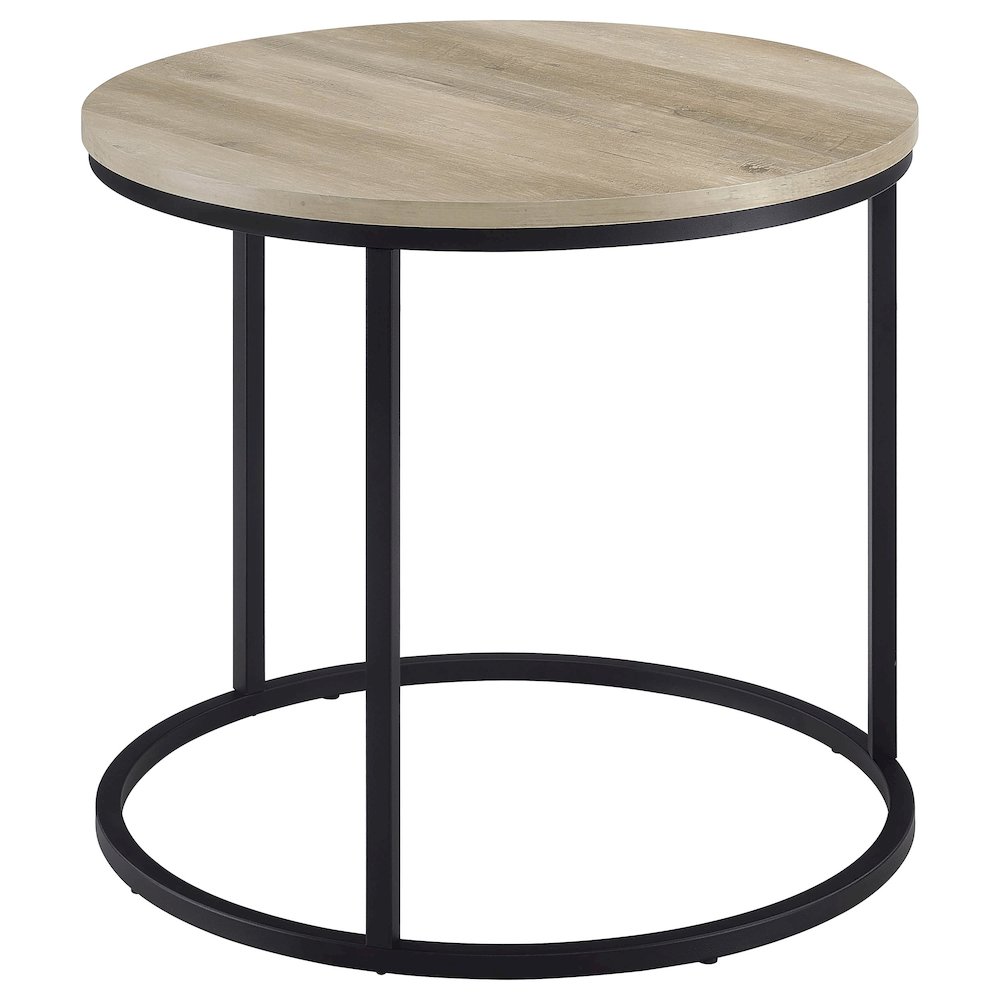 Lainey Round Occasional Side End Table Distressed Pine. Picture 6