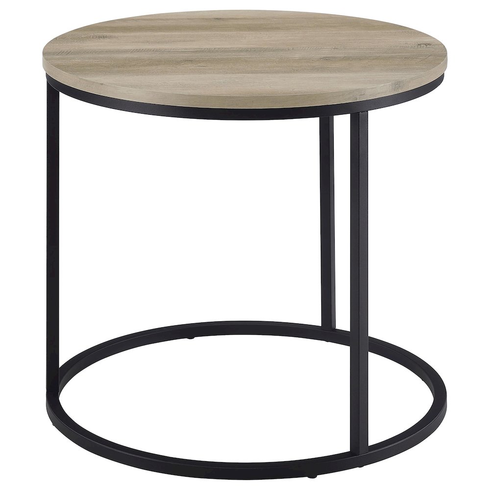 Lainey Round Occasional Side End Table Distressed Pine. Picture 8