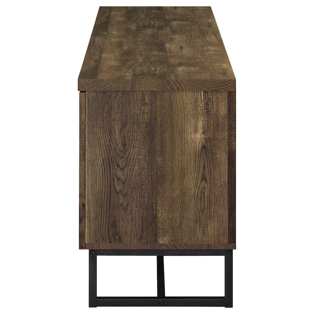 Myles 2-door Engineered Wood 60" TV Stand Rustic Oak. Picture 5