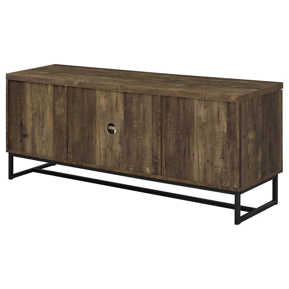 Myles 2-door Engineered Wood 60" TV Stand Rustic Oak. Picture 7