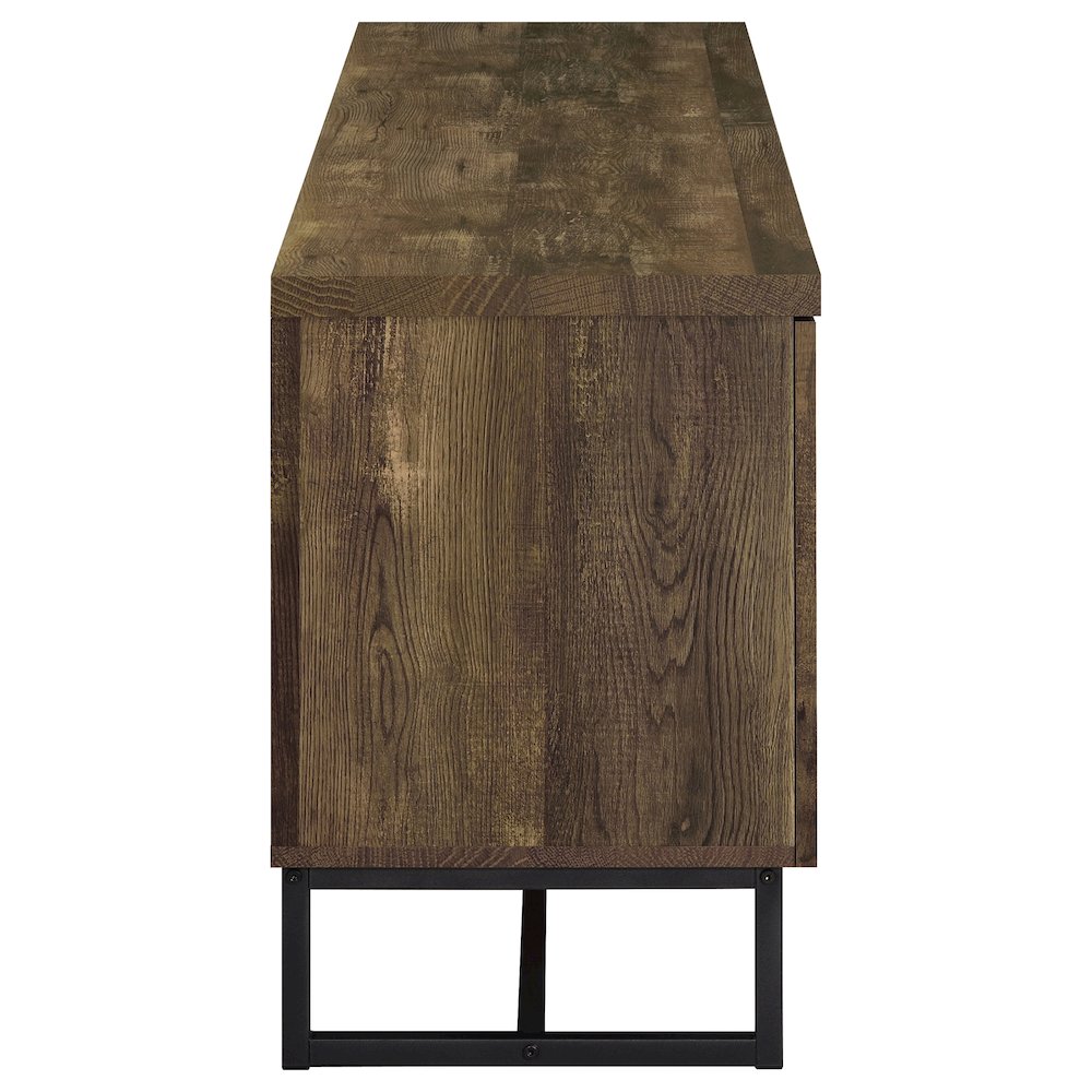 Myles 2-door Engineered Wood 60" TV Stand Rustic Oak. Picture 8