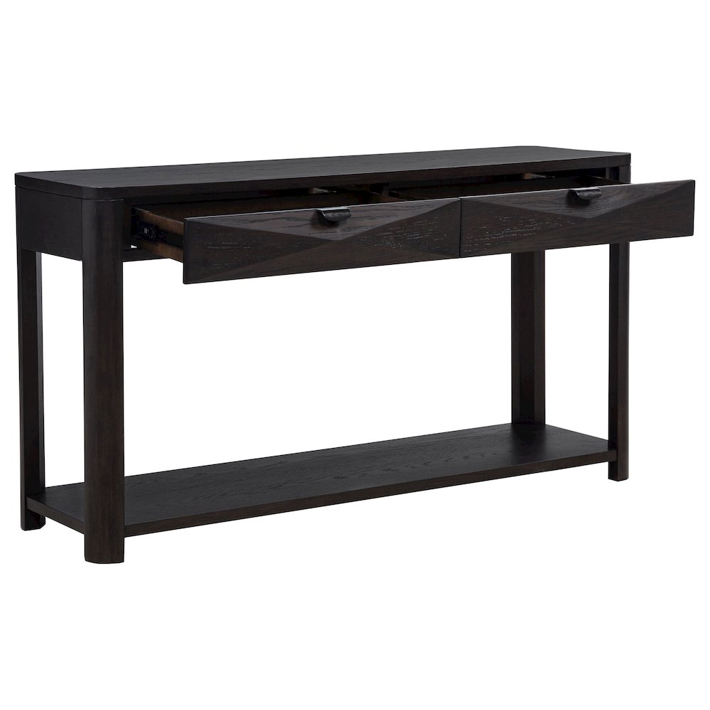 Marcelo Sofa Console Table with 2 Drawers and Shelf Coffee. Picture 2