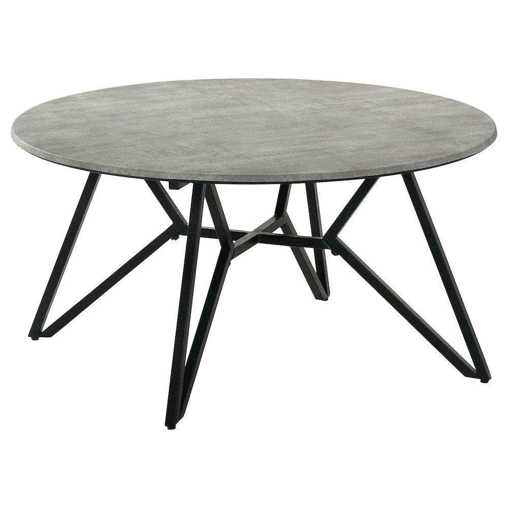 Hadi Round SmartTop Coffee Table Cement and Gunmetal. Picture 1