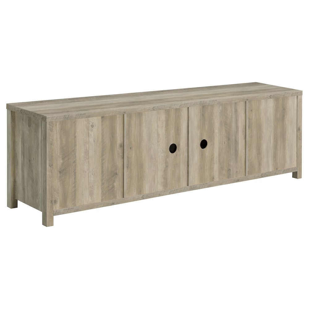 Madra 2-door Engineered Wood 79" TV Stand Distressed Pine. Picture 9
