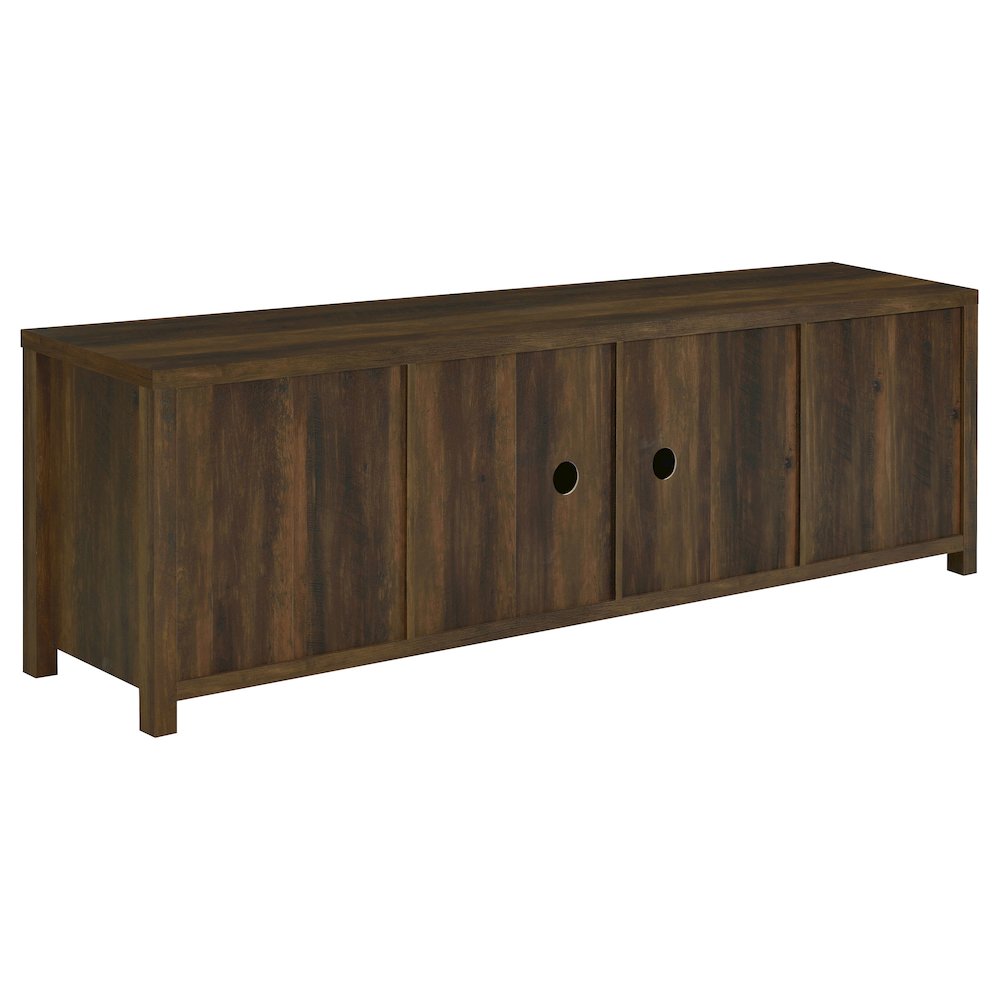 Madra 2-door Engineered Wood 79" TV Stand Dark Pine. Picture 9