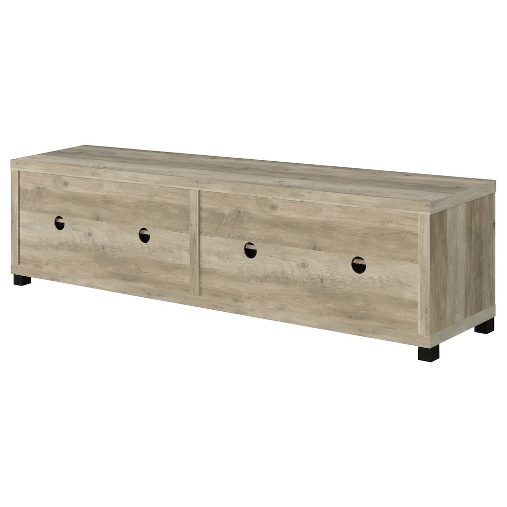 Sachin 4-door Engineered Wood 79" TV Stand Distressed Pine. Picture 8