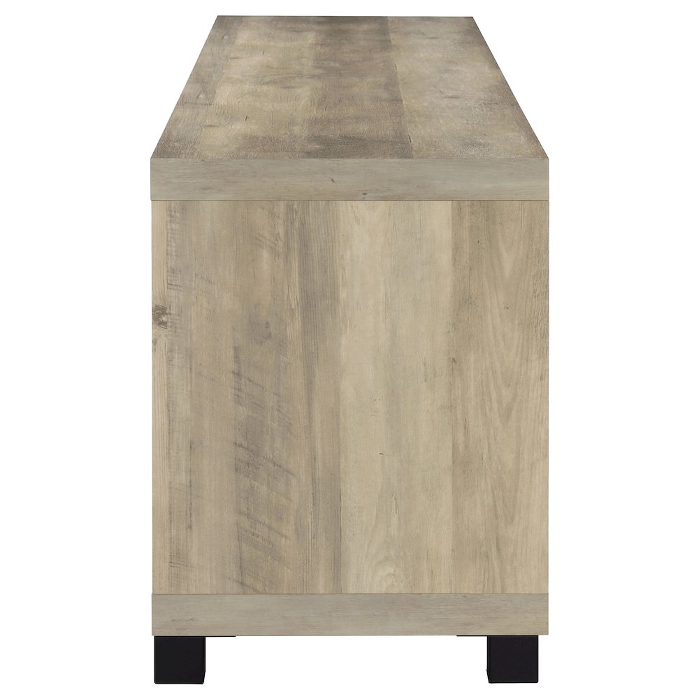 Sachin 4-door Engineered Wood 79" TV Stand Distressed Pine. Picture 9