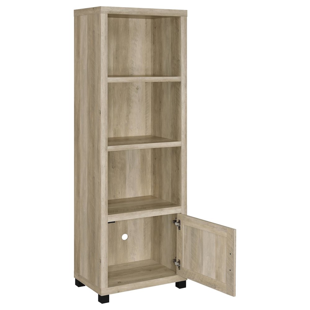 Sachin 3-piece 79" TV Entertainment Center Antique Pine. Picture 4