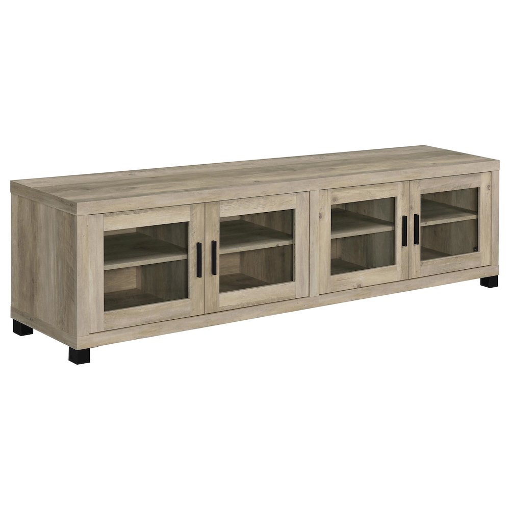 Sachin 3-piece 79" TV Entertainment Center Antique Pine. Picture 10