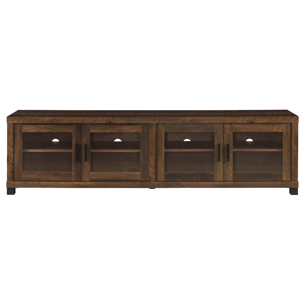 Sachin 4-door Engineered Wood 79" TV Stand Dark Pine. Picture 4