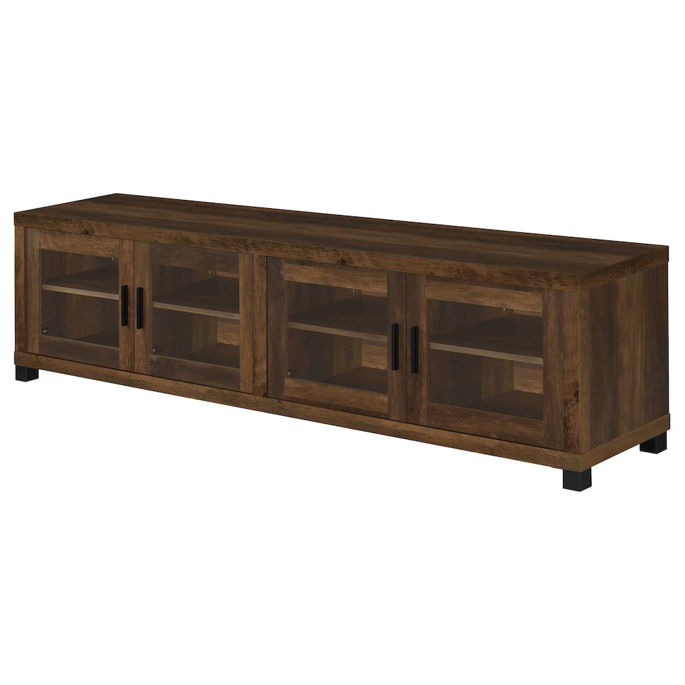 Sachin 4-door Engineered Wood 79" TV Stand Dark Pine. Picture 5