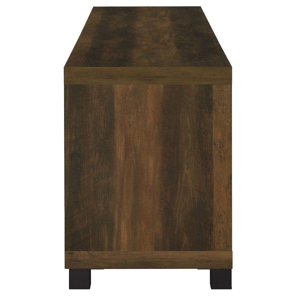 Sachin 4-door Engineered Wood 79" TV Stand Dark Pine. Picture 6