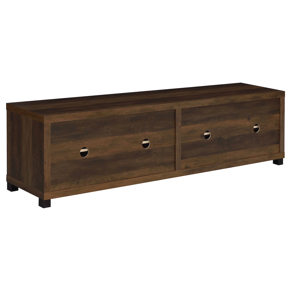 Sachin 4-door Engineered Wood 79" TV Stand Dark Pine. Picture 7