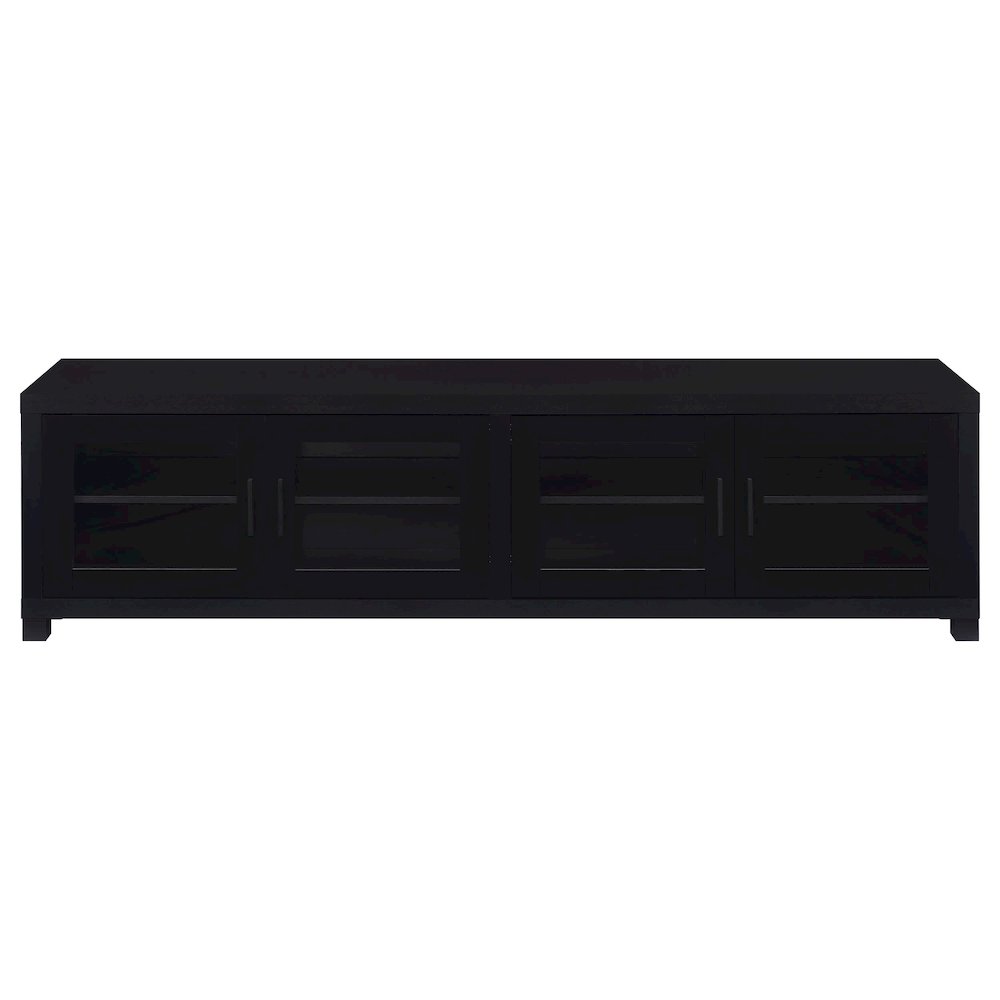 Jupiter 4-door Engineered Wood 79-inch TV Stand Black. Picture 4