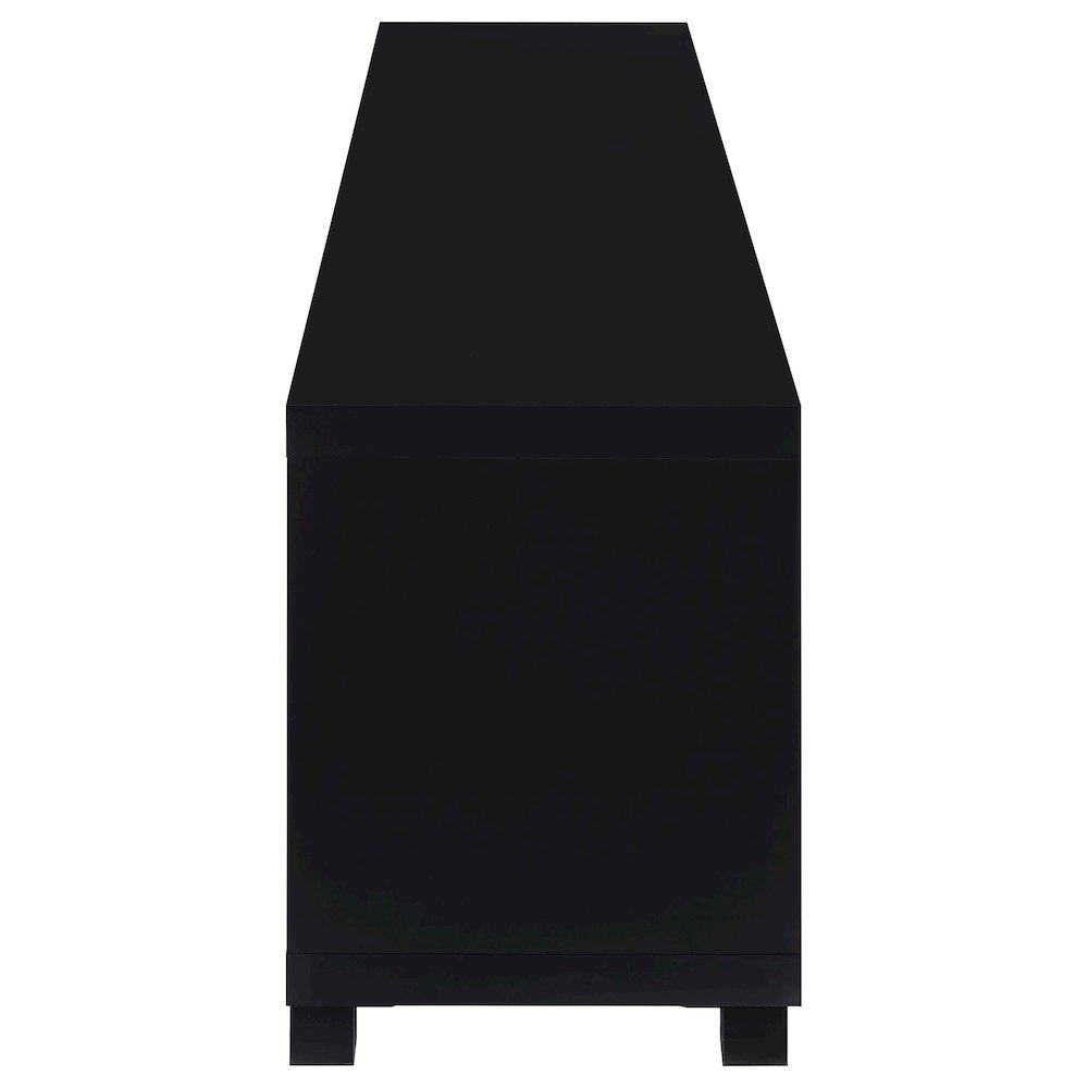 Jupiter 4-door Engineered Wood 79-inch TV Stand Black. Picture 5