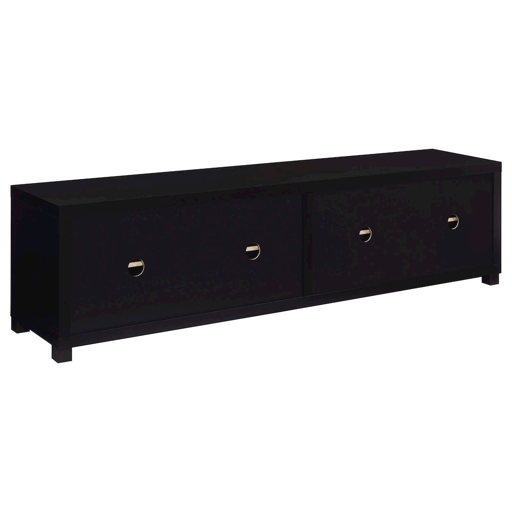 Jupiter 4-door Engineered Wood 79-inch TV Stand Black. Picture 6