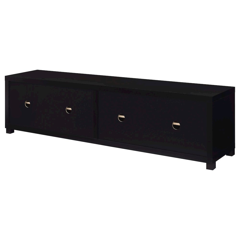 Jupiter 4-door Engineered Wood 79-inch TV Stand Black. Picture 8