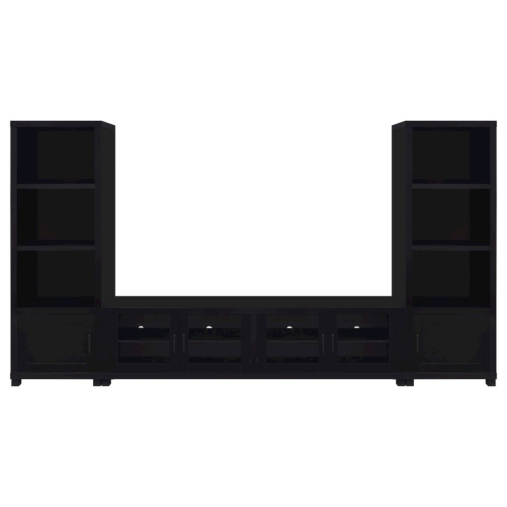Jupiter 3-piece Entertainment Center 79-inch TV Stand Black. Picture 1