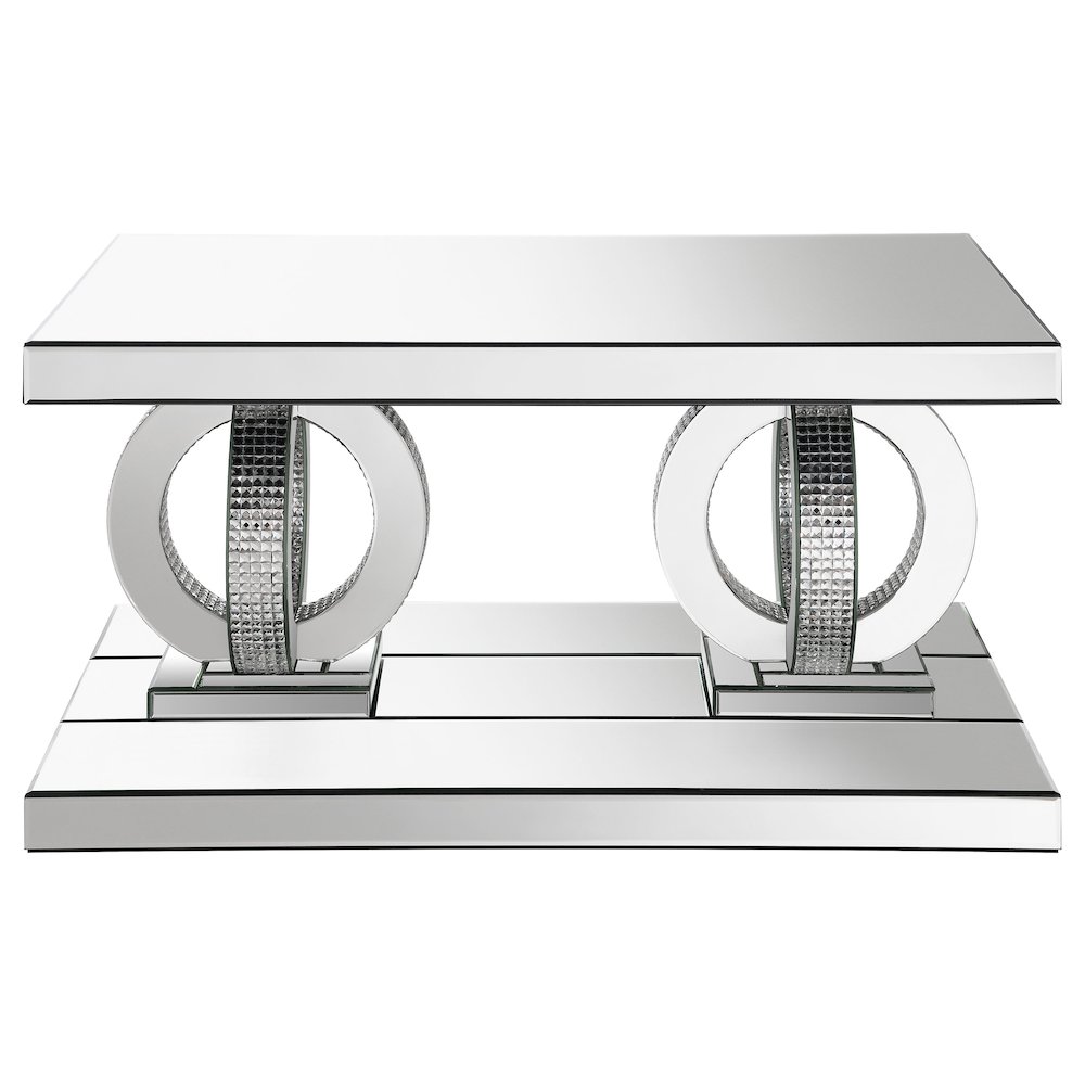 Breena Rectangular Mirrored Acrylic Coffee Table Silver. Picture 3