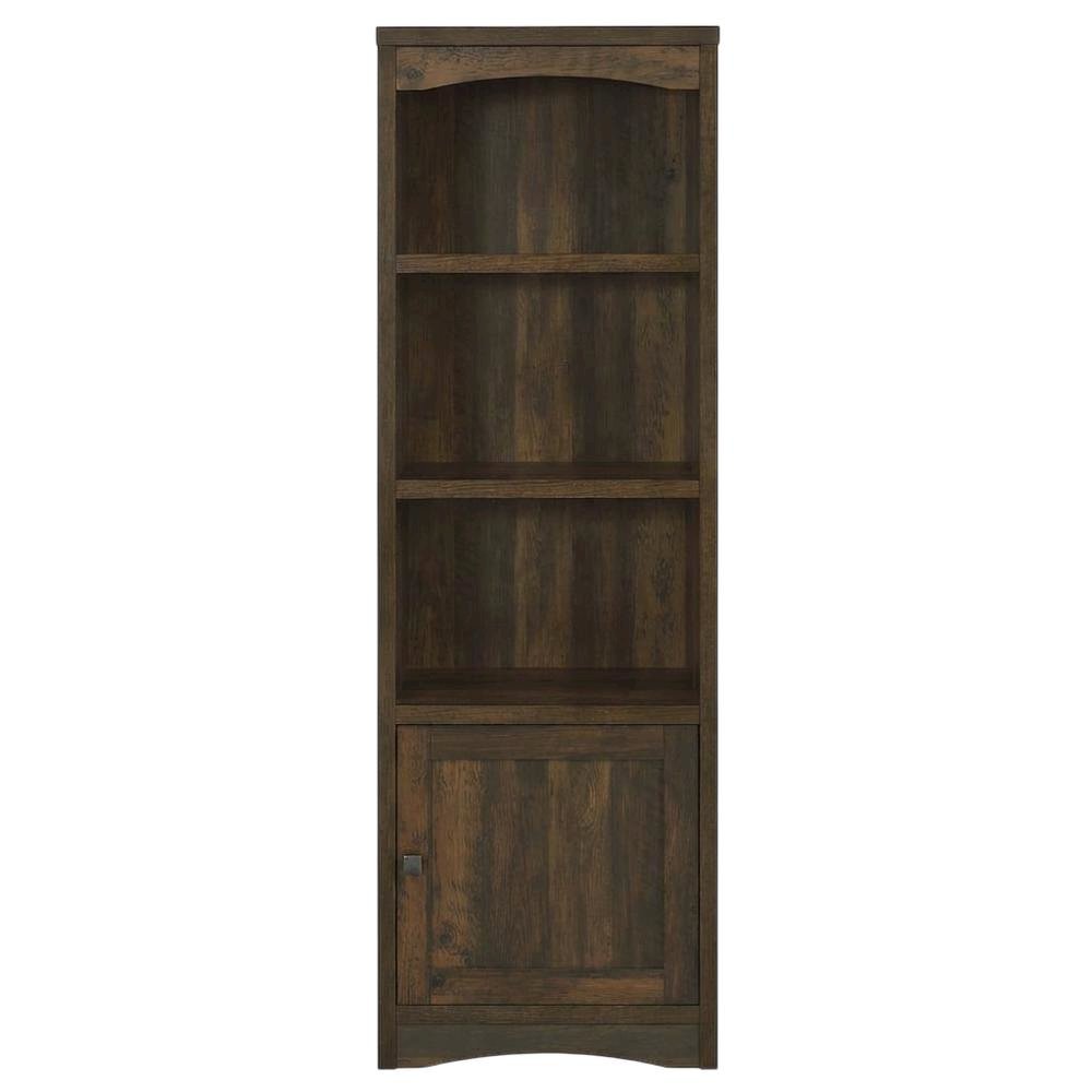 Dark Pine 3-Shelf Media Tower With Transitional Style And Tipover Restraint. Picture 4