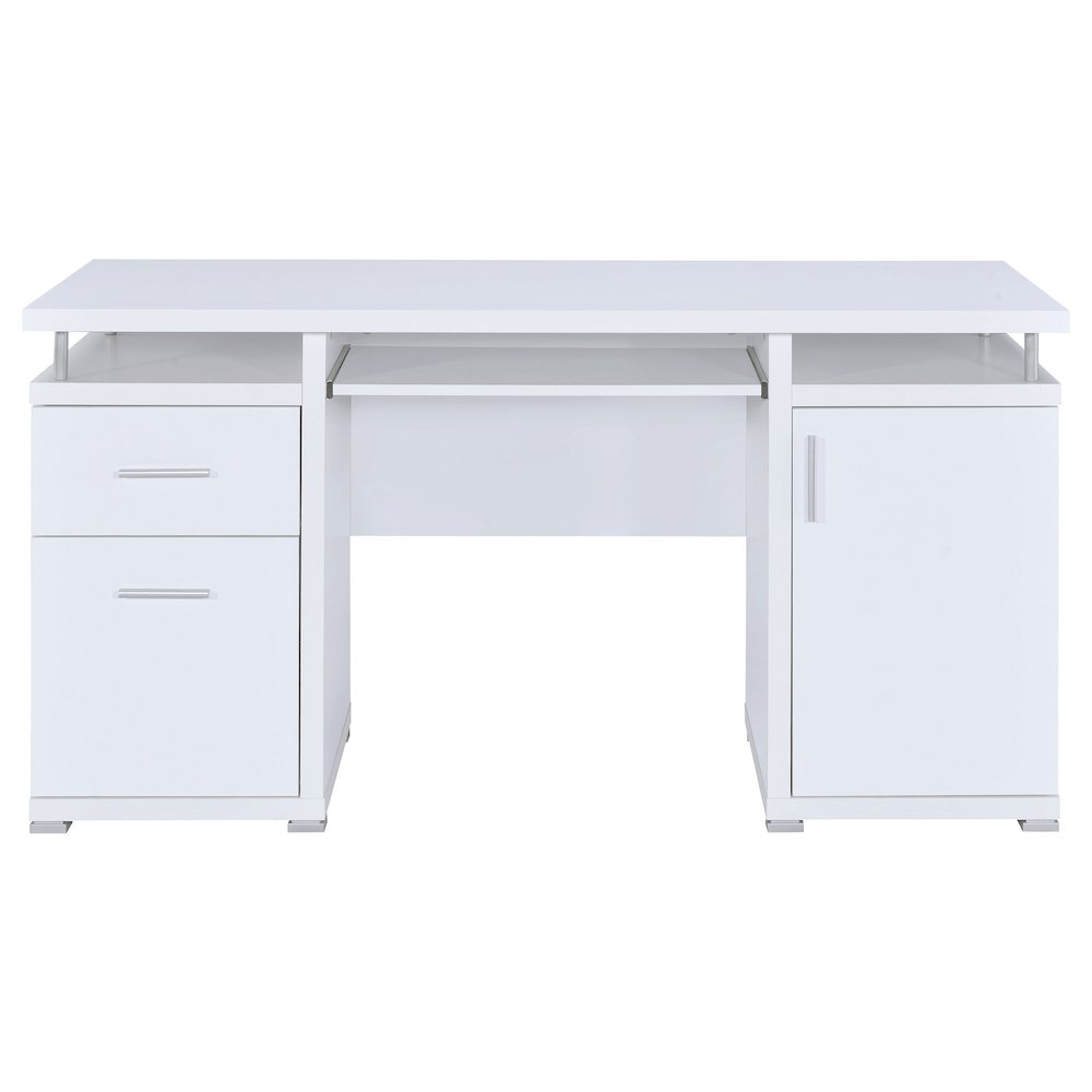 Tracy 55-inch 2-drawer Office Computer Desk White. Picture 4