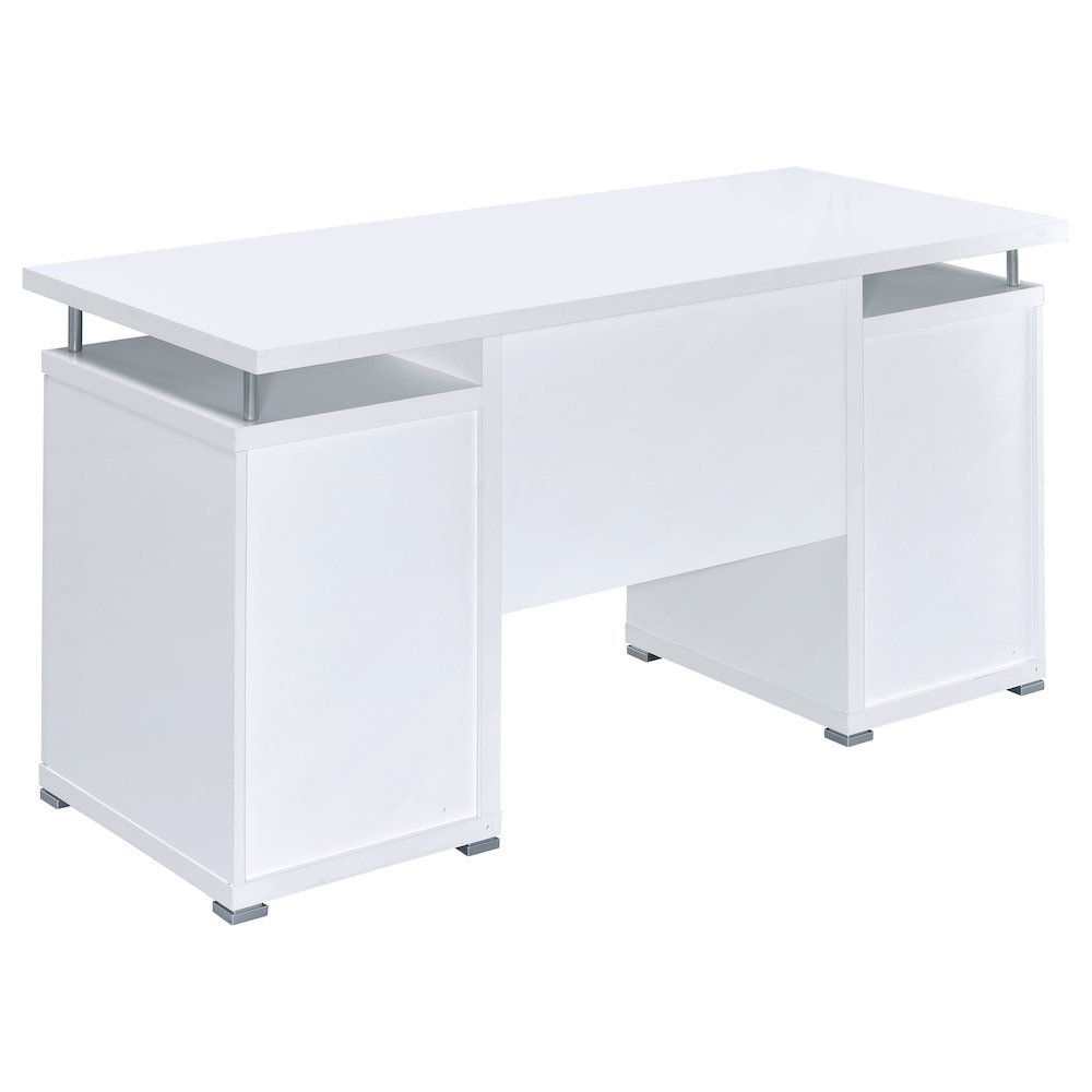 Tracy 55-inch 2-drawer Office Computer Desk White. Picture 6
