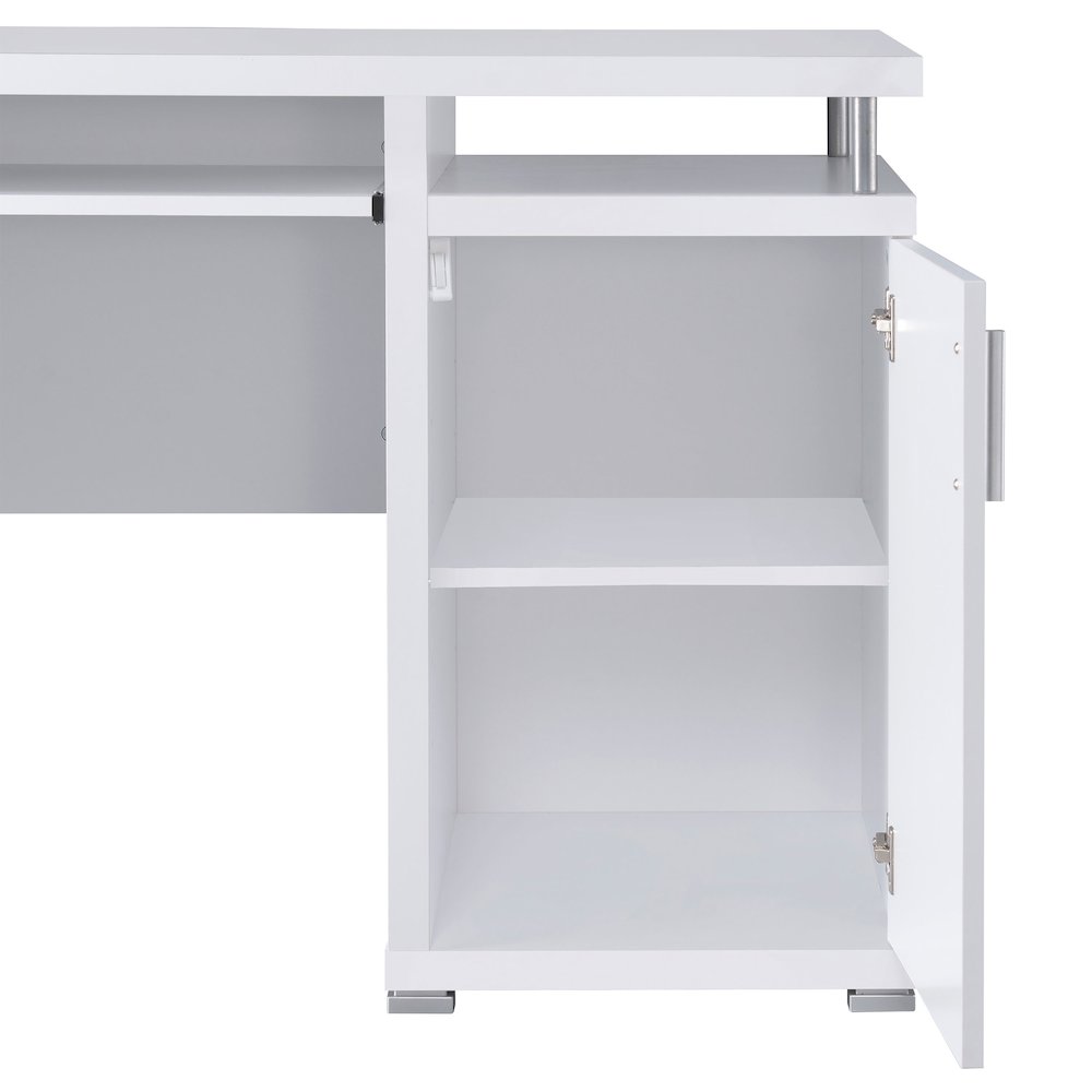 Tracy 55-inch 2-drawer Office Computer Desk White. Picture 11