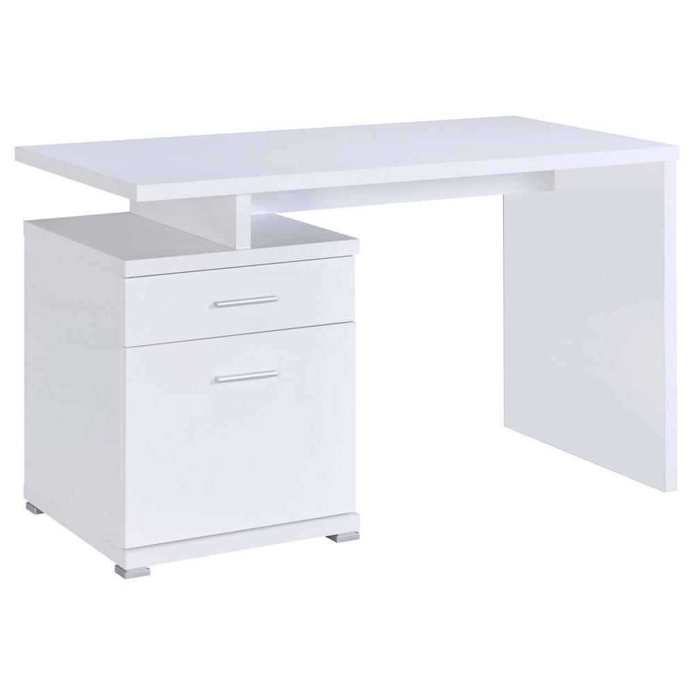 Irving 47-inch 2-drawer Office Computer Desk White. Picture 1