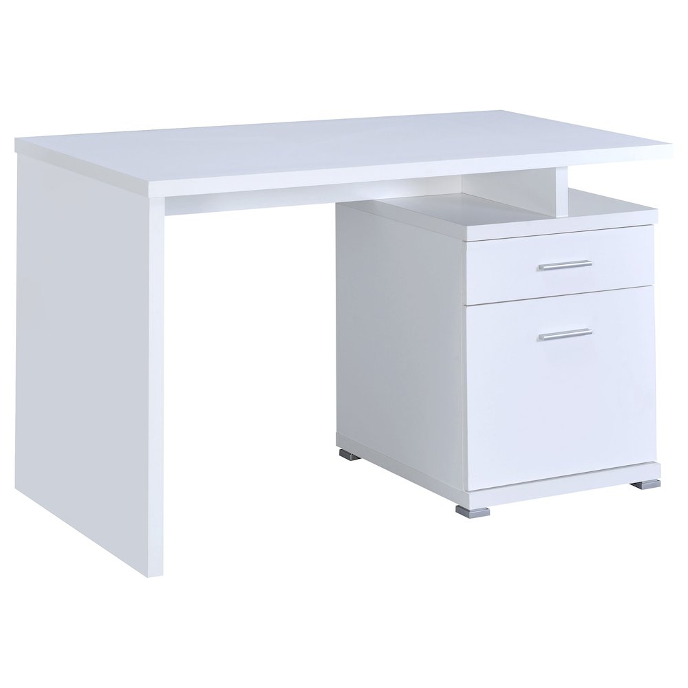 Irving 47-inch 2-drawer Office Computer Desk White. Picture 3
