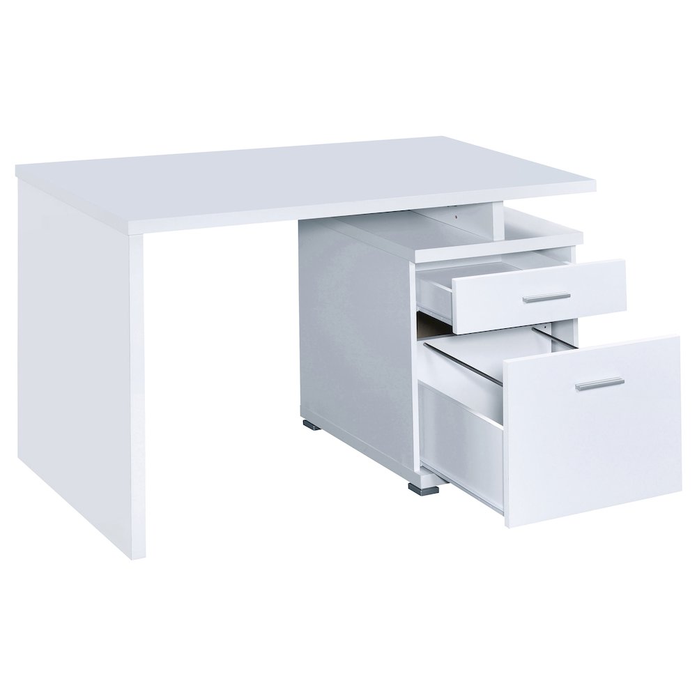 Irving 47-inch 2-drawer Office Computer Desk White. Picture 4