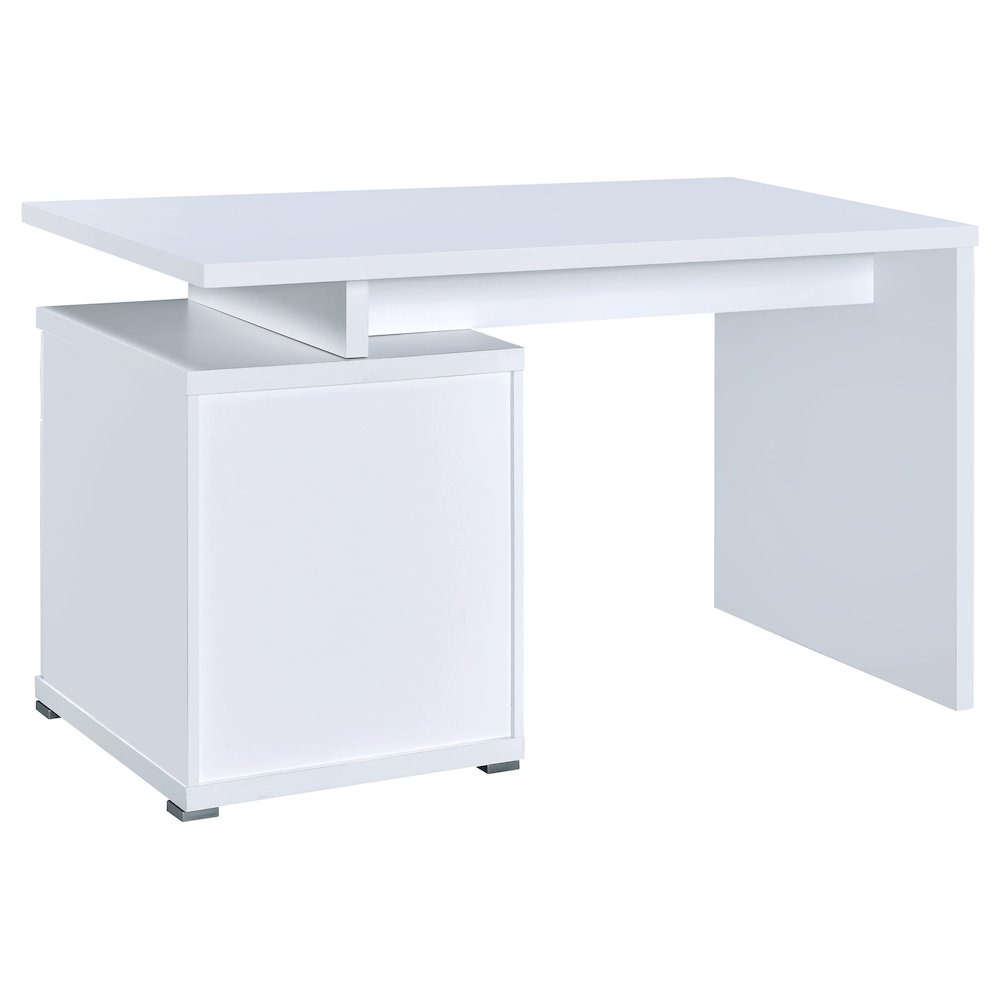 Irving 47-inch 2-drawer Office Computer Desk White. Picture 7