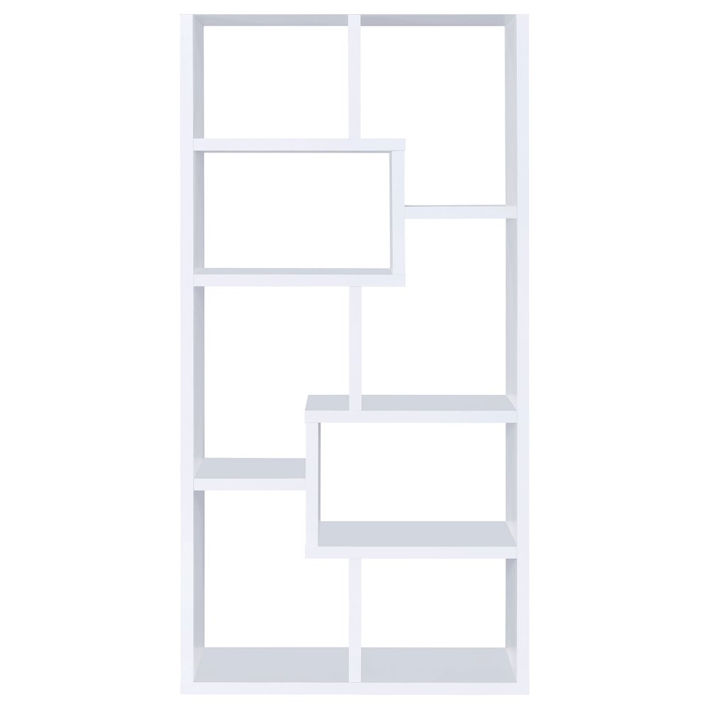 Theo 71-inch 6-shelf Bookshelf White. Picture 3