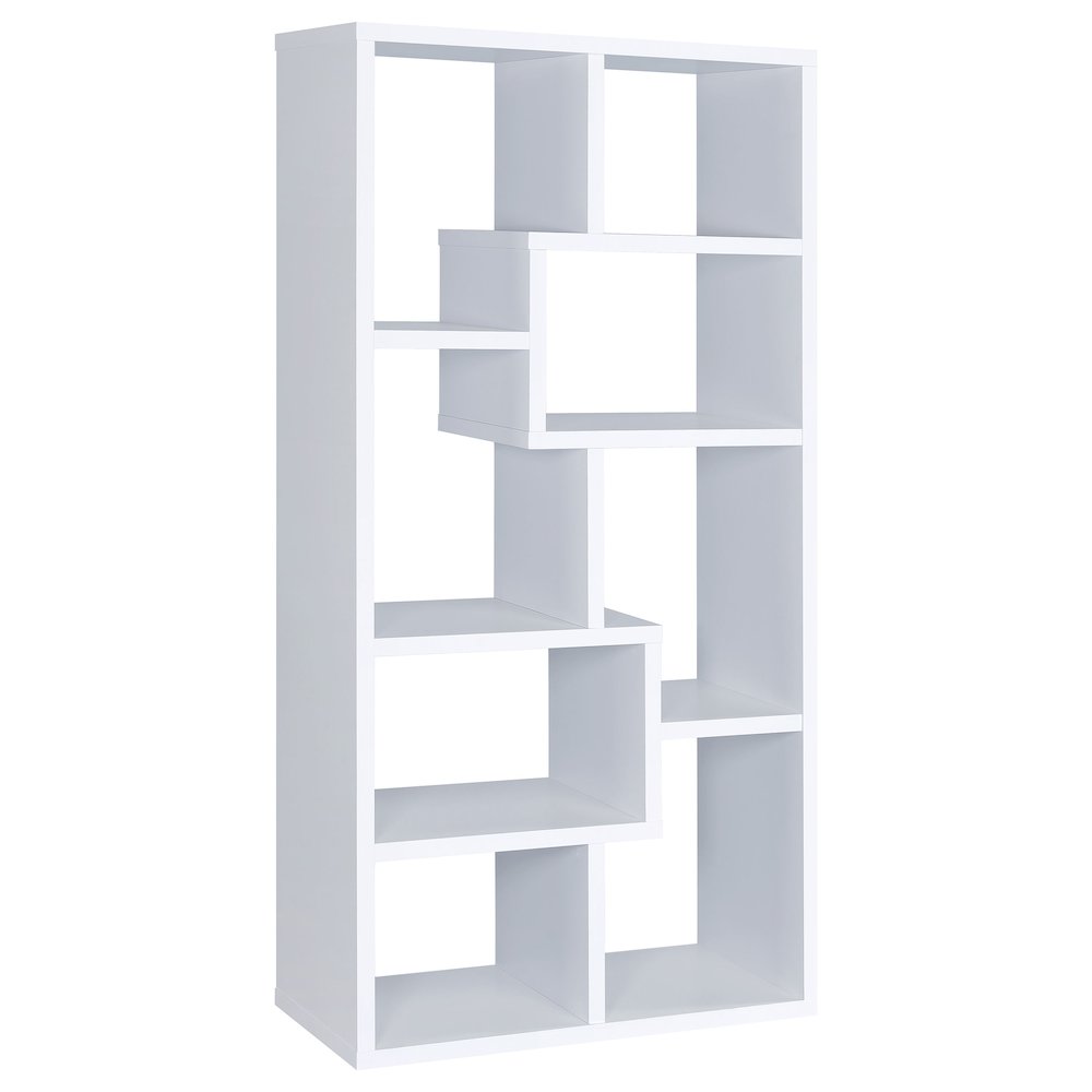 Theo 71-inch 6-shelf Bookshelf White. Picture 5