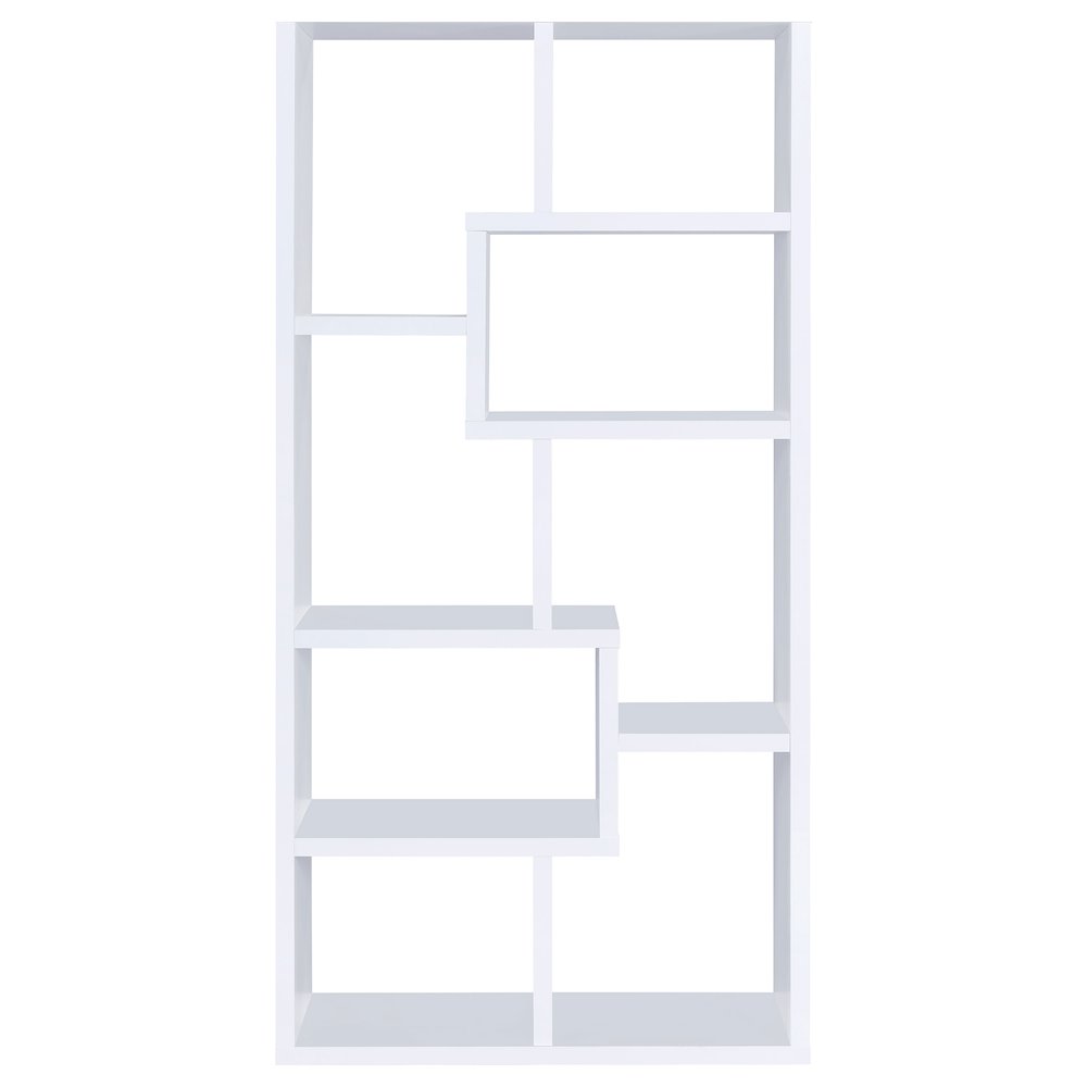 Theo 71-inch 6-shelf Bookshelf White. Picture 6