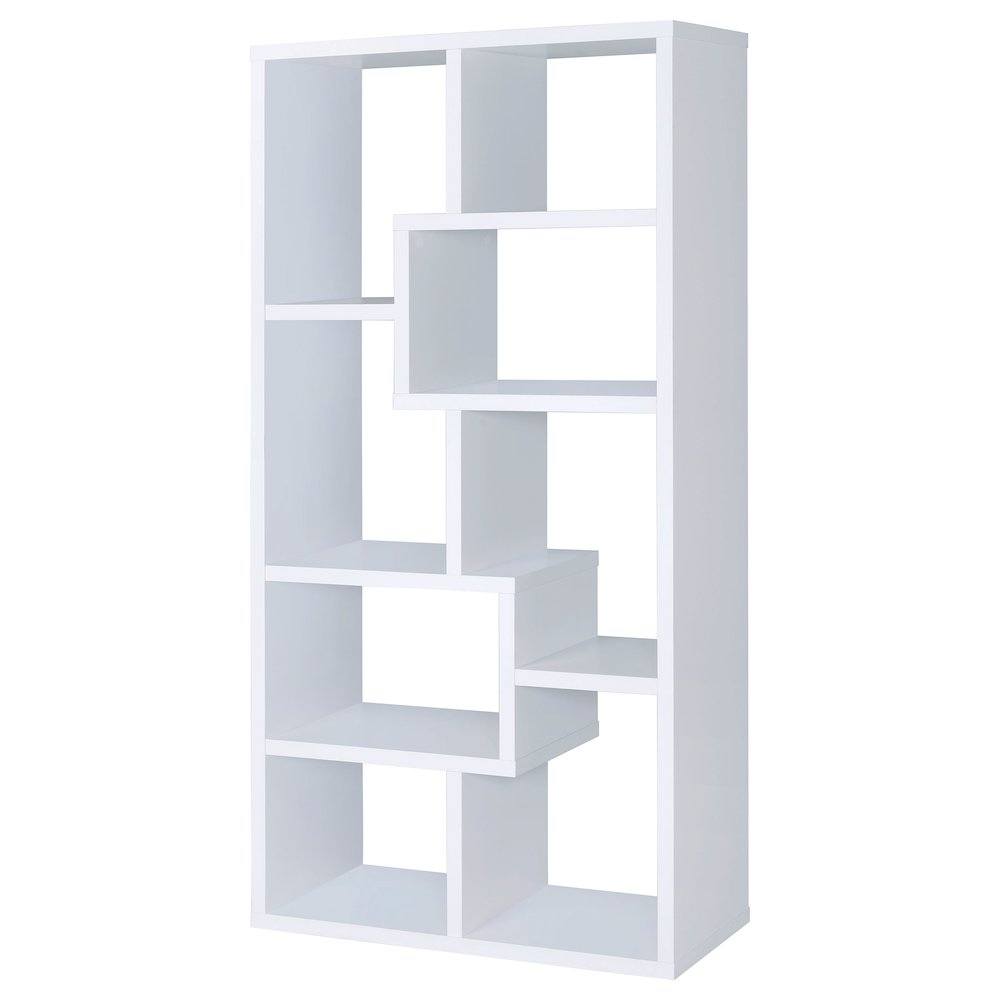 Theo 71-inch 6-shelf Bookshelf White. Picture 7