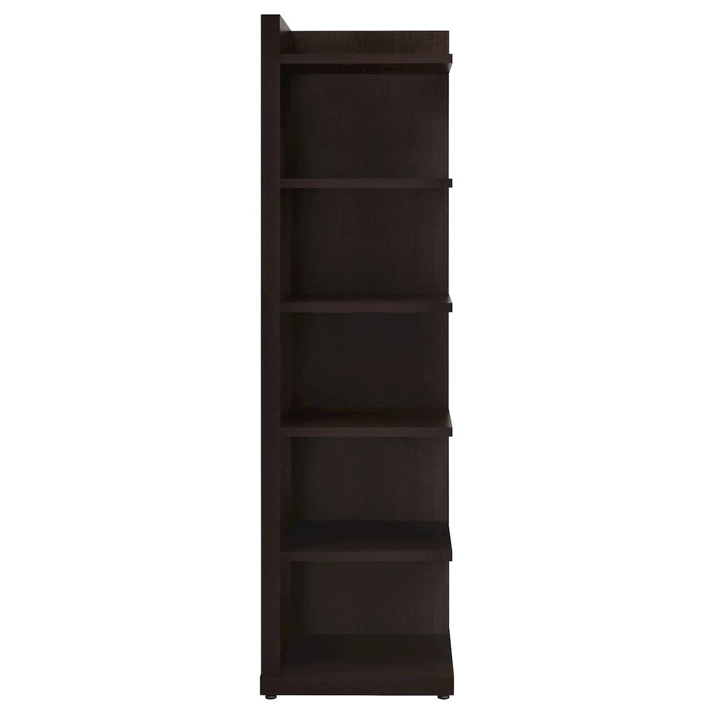 Alder 71-inch 6-shelf Corner Bookcase Cappuccino. Picture 4