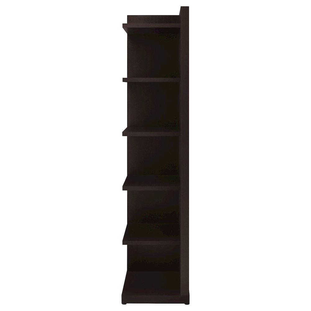 Alder 71-inch 6-shelf Corner Bookcase Cappuccino. Picture 6