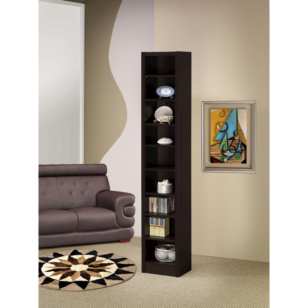 Eliam 71-inch 9-shelf Bookcase Cappuccino. Picture 8