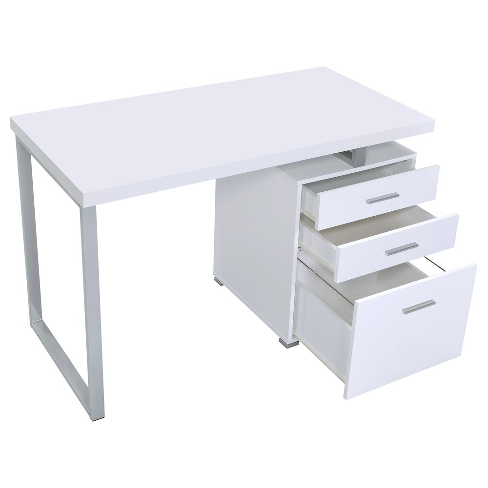 Brennan 47-inch 3-drawer Office Computer Desk White. Picture 4