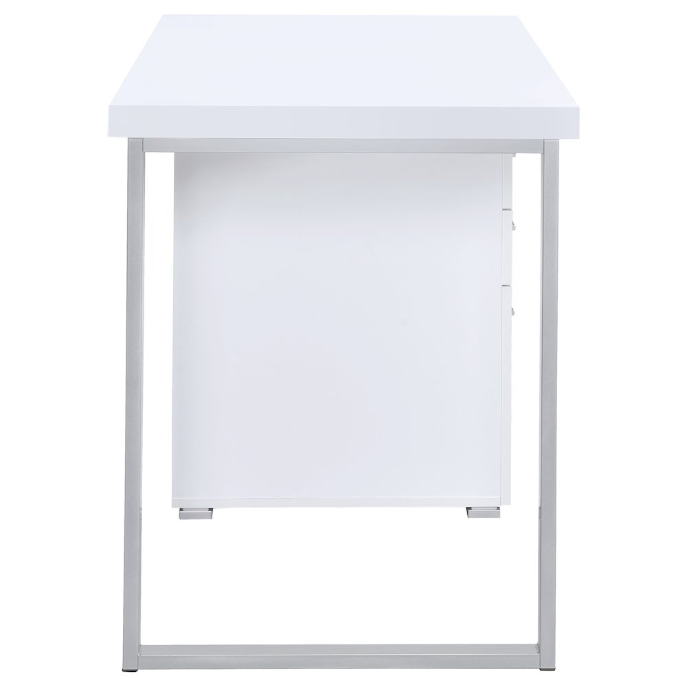 Brennan 47-inch 3-drawer Office Computer Desk White. Picture 9