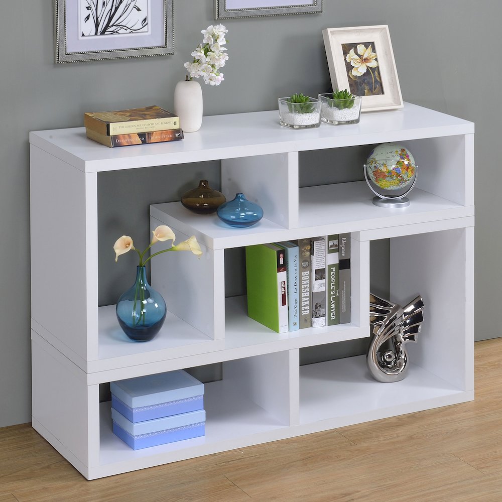 Velma Multipurpose TV Stand and Bookshelf White. Picture 13