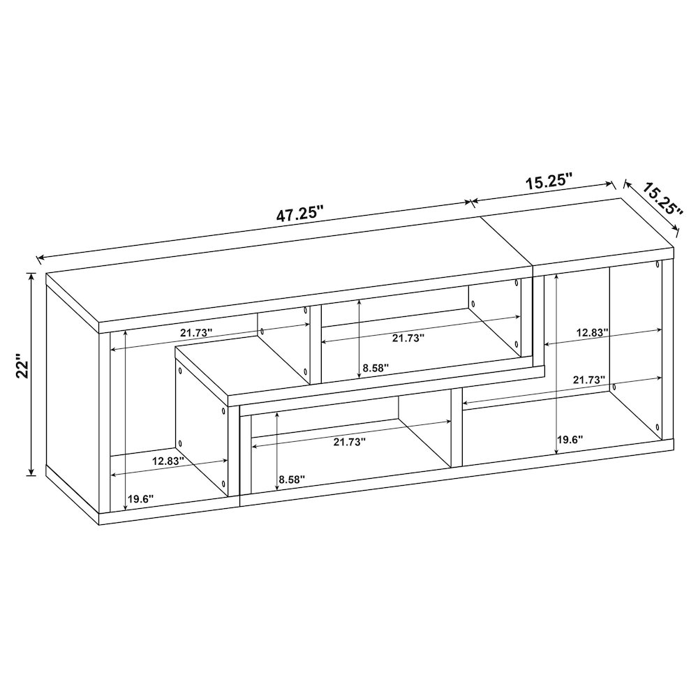 Velma Multipurpose TV Stand and Bookshelf White. Picture 19