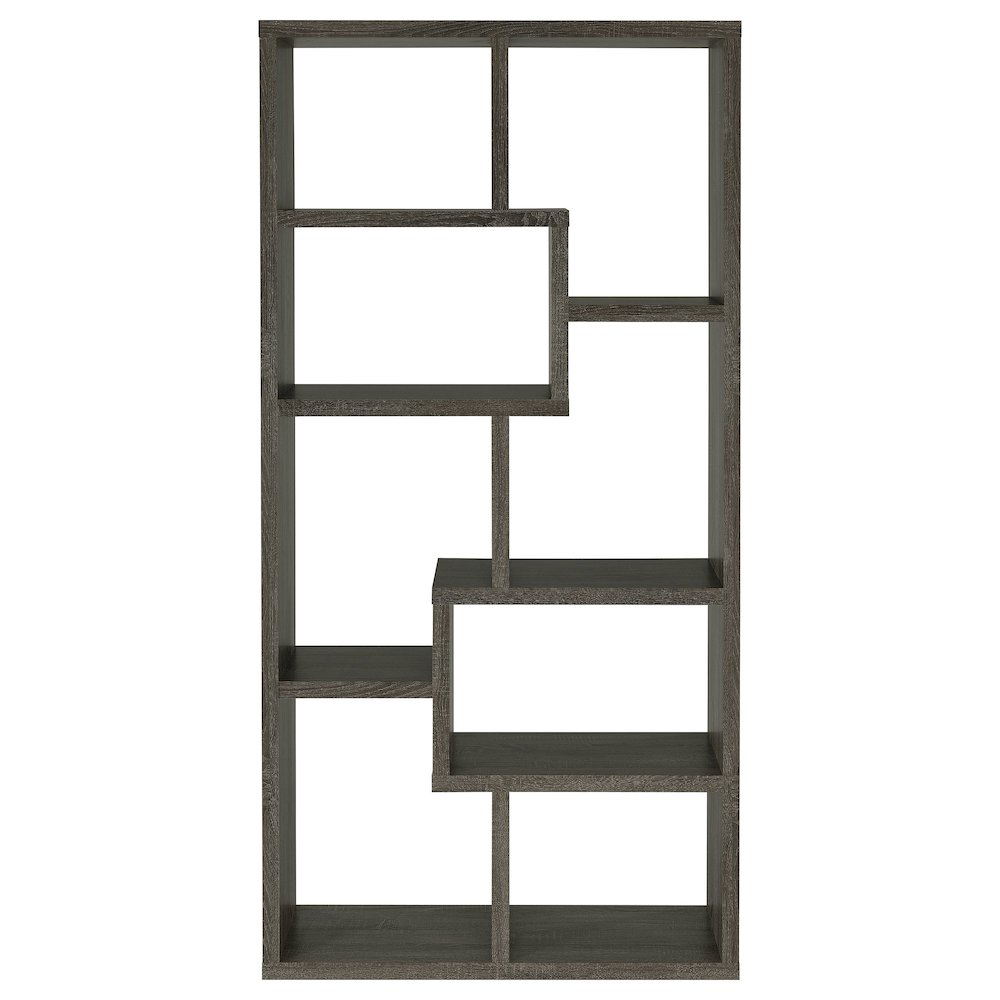 Theo 71-inch 6-shelf Bookshelf Weathered Grey. Picture 7