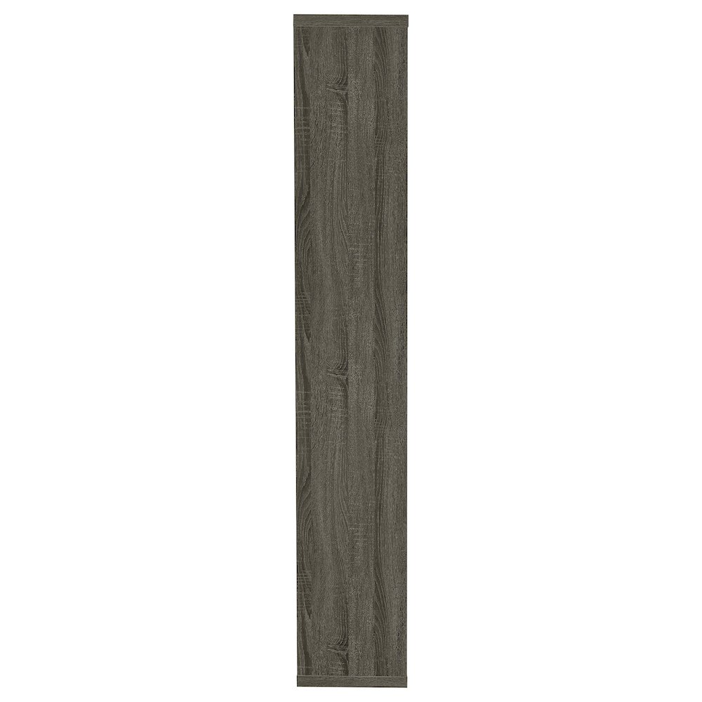 Theo 71-inch 6-shelf Bookshelf Weathered Grey. Picture 9