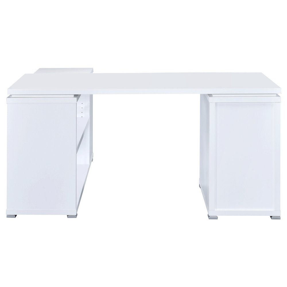 Yvette 60-inch 3-drawer L-Shape Computer Desk White. Picture 8